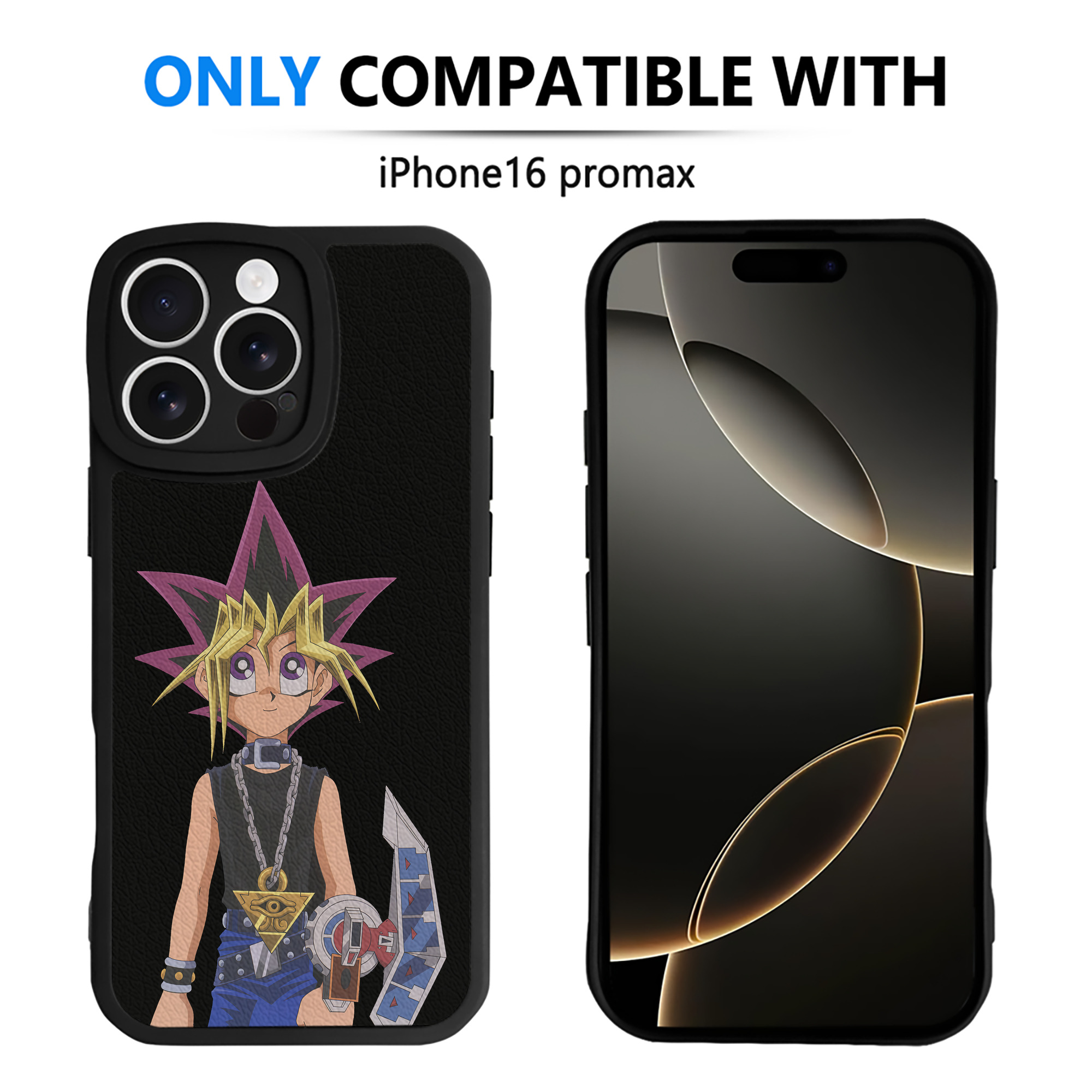 （画像用） 遊☆戯☆王 Yu-Gi-Oh! 【iPhone 16シリーズ対応】シリコンスマホケース（レザー調） 材質：シリコン